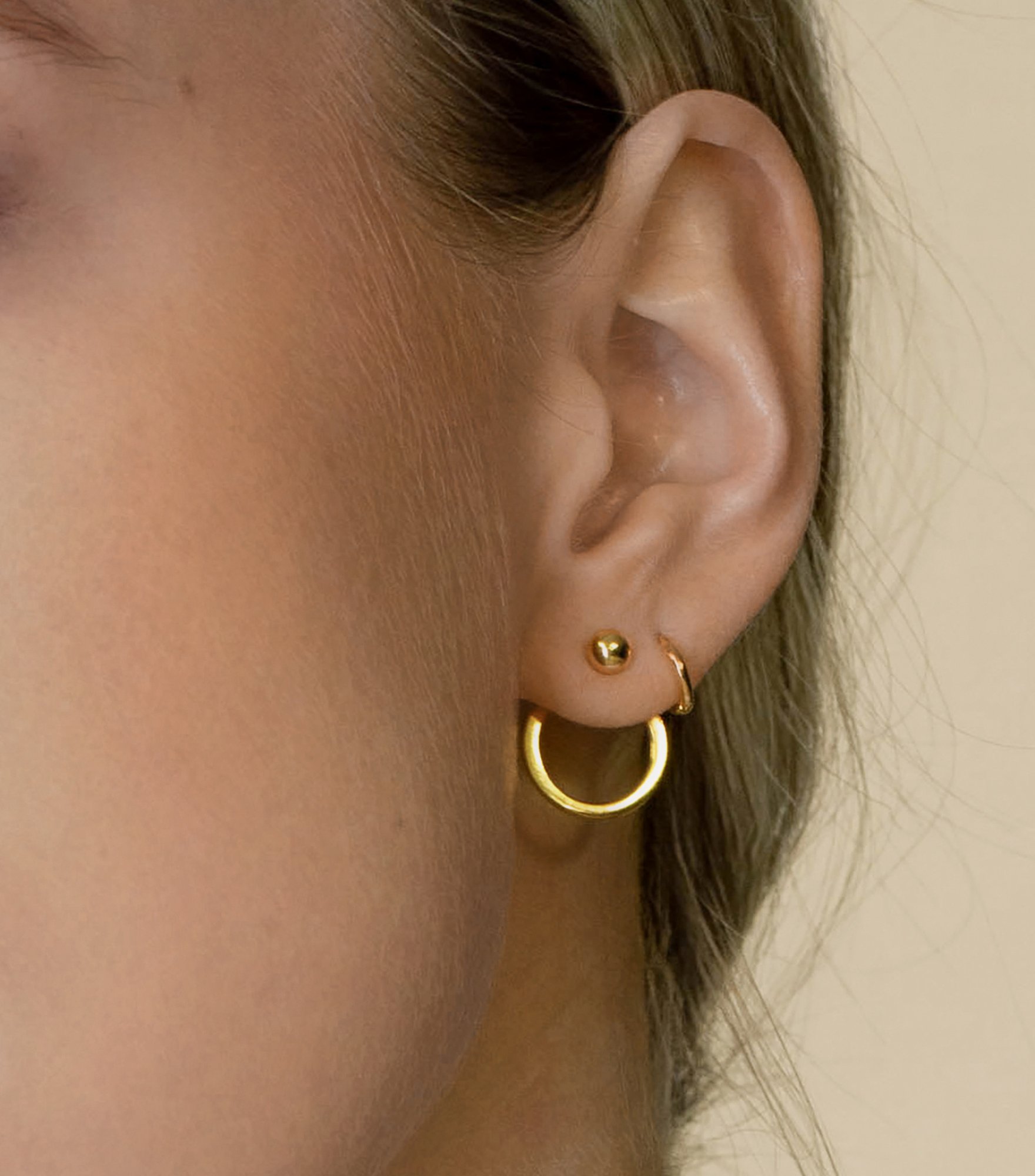 Minimalistica Ring Earrings Gold - Syster P
